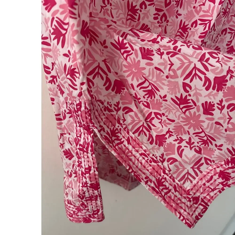 Vineyard Vines Pink Floral Swim Cover Up Tunic Dress Size Medium Resort Wear